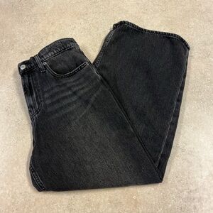 Old Navy SZ 8P High Rise Baggy Wide Leg Black Denim Street wear Y2K 90’s